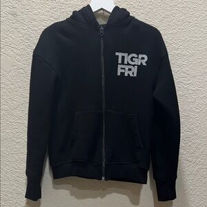 Tiger Friday Black hoodie full zip size Child Medium